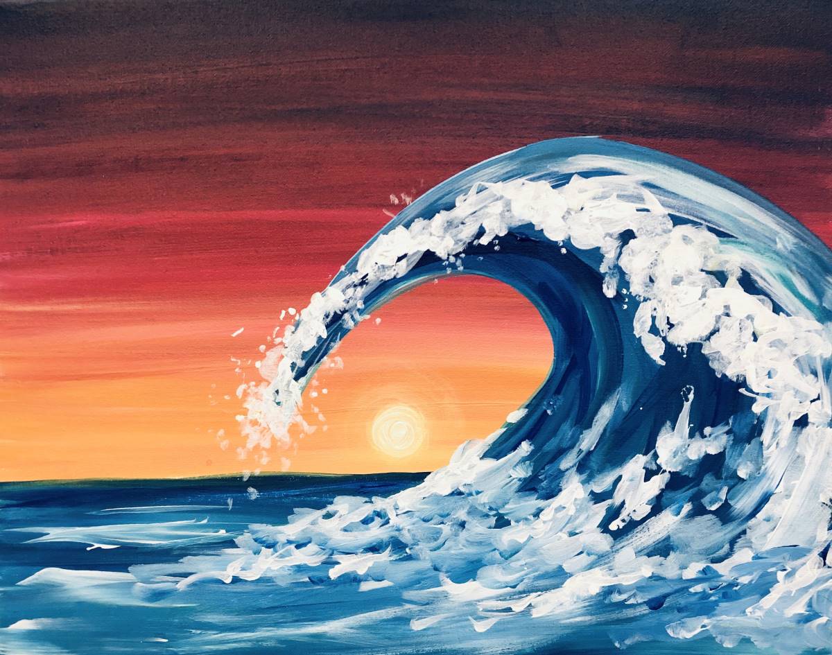 BYOB Painting Summer Wave (UWS) [Class in NYC] The Paint Place CourseHorse